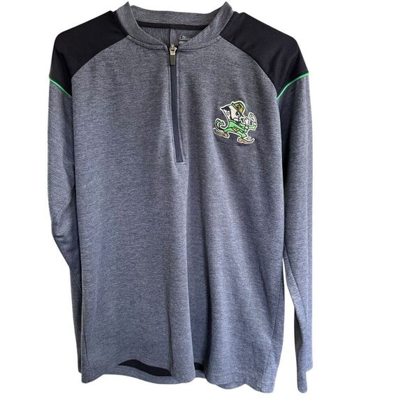 Champion Note Dame Men's 1/4 Zip Pullover Blue Large Athleisure Lightweight - Picture 1 of 10
